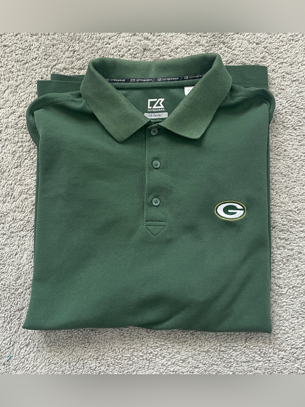 Cutter & Buck Mens XL Green Bay Packers CB DryTec Polo Shirt Forest Green NFL